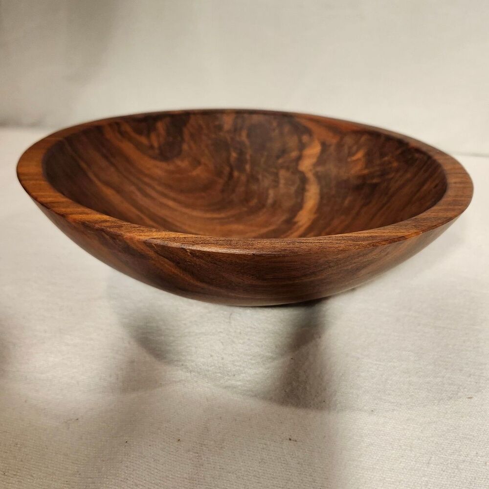 Black Walnut Wood Bowl 10" Hand Turned Signed Spencer Paterman Massachusetts